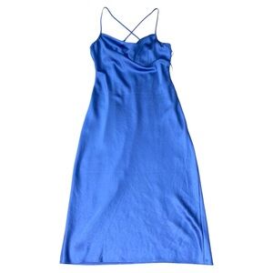 Blue Sleeveless Spaghetti‎ Strap Slip Dress Rayon blend